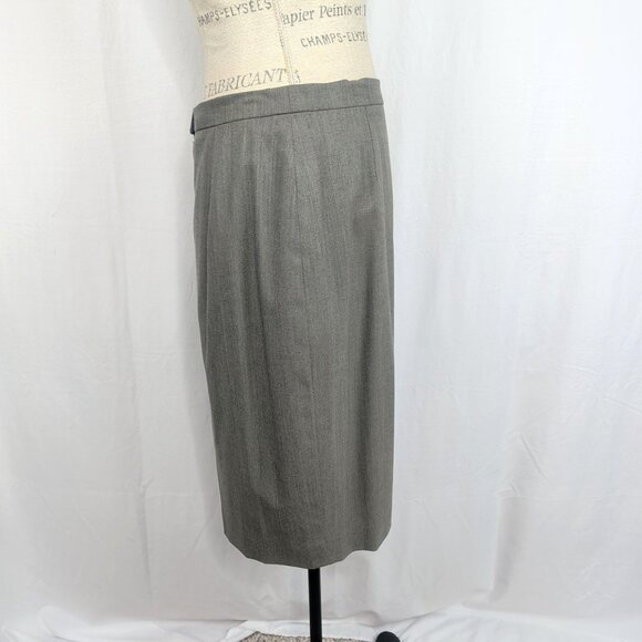 Vintage Escada Skirt Medium Gray Pencil Career - Picture 7 of 10